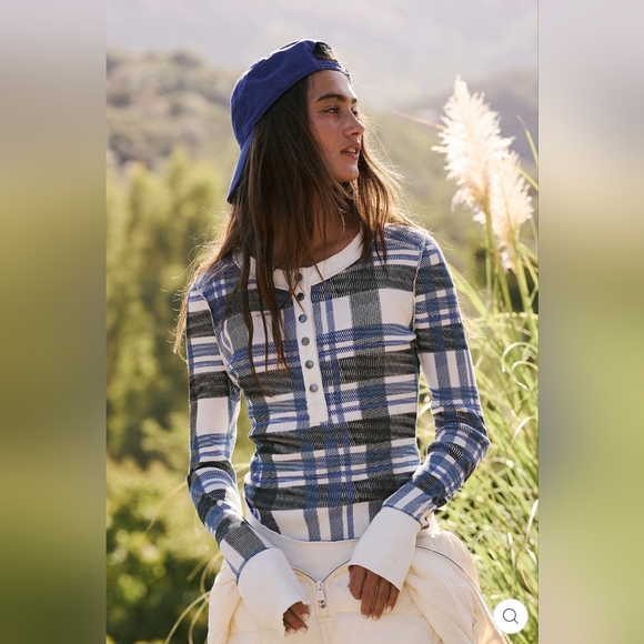 FP Movement by Free People Tops - FP Movement Free People Rally Layer Shirt in Ivory Plaid, Size M